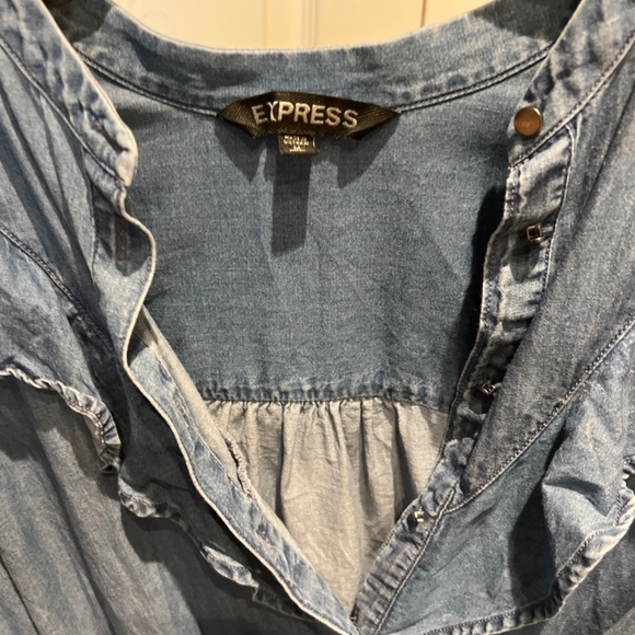 Chambray long sleeve top - Picture 2 of 5